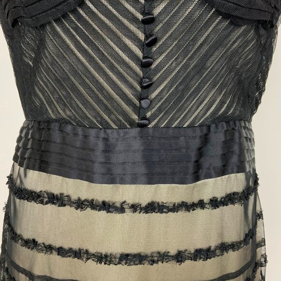 St. John Black Mesh Tule Formal Evening Prom Dress Silk Lining Sz 8 - Picture 9 of 16